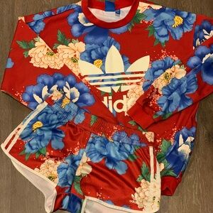 Adidas + Farm Rio Floral Sweatshirt and Shorts Set JUNIORS Sz Small (XXS…